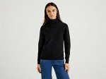 Водолазка unisex чёрного цвета с длинным воротником. Идеальна на весну. 50/50% Хлопок/акрил. Не жарко!