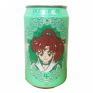 Газированный напиток со вкусом огурца Ocean Bomb Cucumber  Sailor Moon Сейлор Мун 330 мл