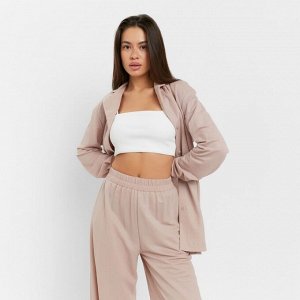 Костюм женский (рубашка, брюки, топ) KAFTAN Base, пудровый