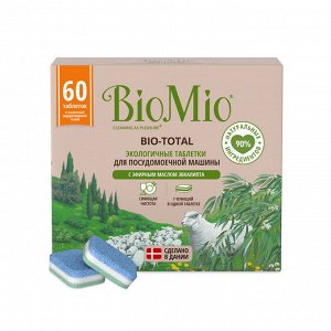 Таблетки для посудомоечной машины BioMio (bio mio) с маслом эвкалипта 60 шт.