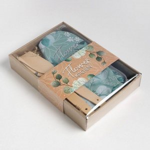 Набор подарочный «Доляна» Flower kitchen: варежка 20x28 см, прихватка 17x17 см, 2 лопатки