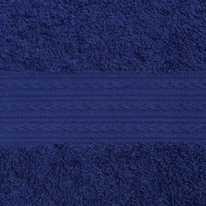 Полотенце махровое с бордюром DARK BLUE, 50x90 см, хлопок 100%, синее