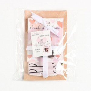 Набор Love forever: полотенце, 40x73 см, саржа 190 г/м², формочки для печенья