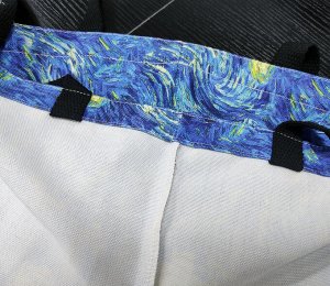 Пляжная холщовая сумка, принт "Ван Гог", цвет голубой