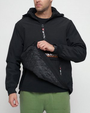 Куртка-анорак спортивная мужская черного цвета 88620Ch