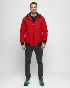 Куртка спортивная мужская на резинке красного цвета 3367Kr