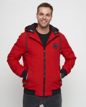 Куртка спортивная мужская на резинке красного цвета 3367Kr