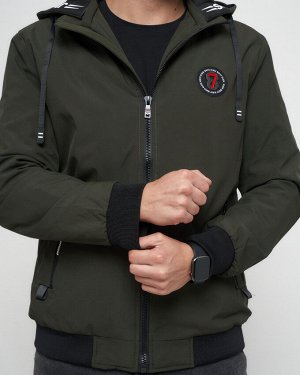 Куртка спортивная мужская на резинке цвета хаки 3367Kh