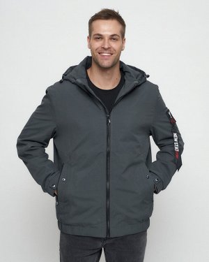 Куртка спортивная мужская на резинке большого размера серого цвета 88657Sr