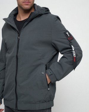 MTFORCE Куртка спортивная мужская на резинке большого размера серого цвета 88657Sr