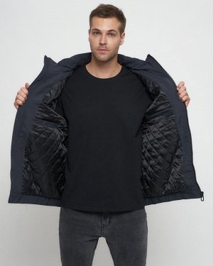 Куртка спортивная мужская на резинке большого размера темно-серого цвета 88657TC
