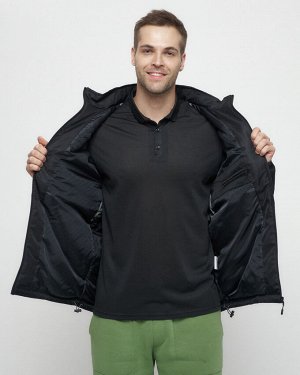 MTFORCE Куртка спортивная мужская с капюшоном черного цвета 8808Ch