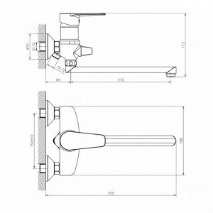 Смеситель для ванны Decoroom DR21043