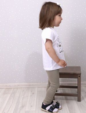Комплект детский летний для девочки (футболка + лосины) цвет Шоколадный