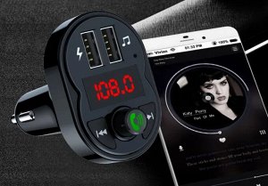 Автомобильное зарядное устройство + FM трансмиттер CAR X1 2USB, 5V/3.1A