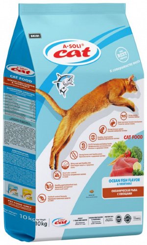 A-Soli Cat для кошек Океаническая рыба с овощами 10кг