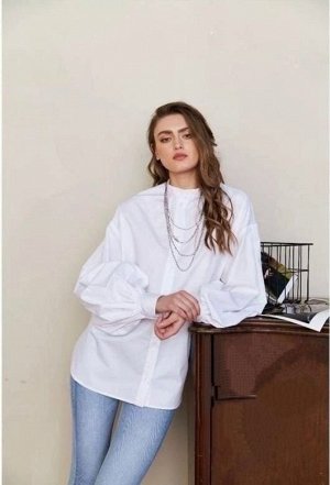 Рубашка женская рукава фонарики/Женская рубашка на пуговицах