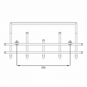 Вешалка настенная для верхней одежды "Эра-5" 48х21х22см, 5 крючков, с полкой, металл, белый (Россия)