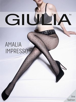 Amalia Impresso 01 колготки женс. (Gulia) 40 ден. кружевной пояс на силиконе, узор "горох"