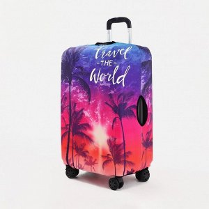 Чехол на чемодан 24", цвет фиолетовый/разноцветный