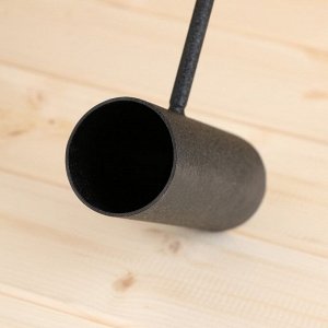 Ковш-цилиндр для бани, нержавеющая сталь, черный