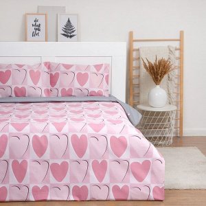 Постельное бельё LoveLife дуэт "Hearts" 143х215см-2шт, 225х240см, 50х70см-2шт, 100% хлопок, сатин, 125г/м?