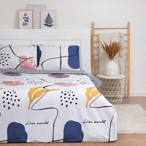 Постельное бельё LoveLife евро "Line world" 200х217см, 225х240см, 50х70см-2шт, 100% хлопок, сатин, 125г/м*