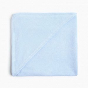 Полотенце-уголок махровый "Крошка Я" 85х85 см, цвет нежно-голубой, 100% хлопок, 320/м2