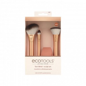 Набор кистей и спонж для макияжа EcoTools Precious Metals Face Blend + Sculpt Set