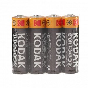 Батарейка алкалиновая Kodak XtraLife, AA, LR6-4S, 1.5 В, спайка, 4 шт.