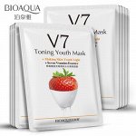 789279 BIOAQUA V7 Маска-салфетка для лица с клубникой (омолаживает, улучшающая цвет лица), 30г