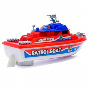 Катер «Патрульная лодка», работает от батареек, цвета МИКС.
