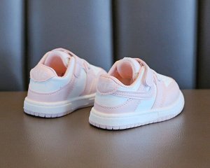 Кроссовки для девочки на шнурках и липучках, белые с розовым