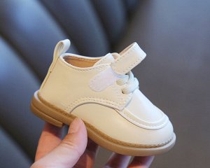 Туфли детские из эко-кожи на шнурках, коричневые