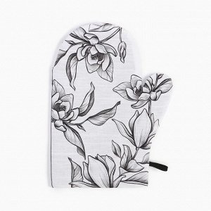 Кухонный набор «Доляна» Plant leaves: варежка 20x27 см, прихватка 19x19 см, 100% хлопок, 250 г/м²