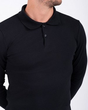 Рубашка поло с длинным рукавом 1706-016 черный