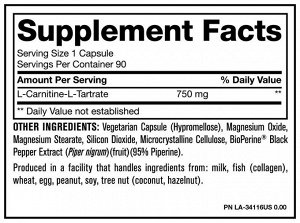 L-карнитин MUTANT Carnitine 750мг - 90 капс.