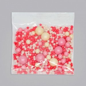 Кондитерская посыпка "Жемчуг бело-розовый", драже, мягкая, 50 г