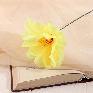 Цветы искусственные «Одиночка криспа», h=20 см, d=11 см, жёлтые