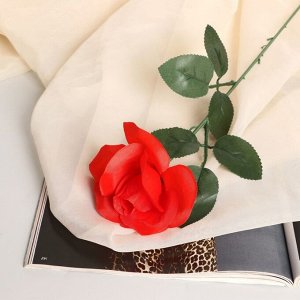 Цветы искусственные "Роза простая раскрытая" d-8 см 50 см, красный
