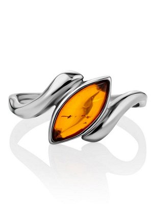 amberholl Изящное кольцо с коньячным янтарем «Андромеда»