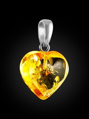 Кулон из прозрачного балтийского янтаря «Сердце» лимонного цвета