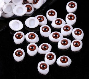 Глазки пластиковые плоские для кукол и игрушек, 14*10 мм, 1 пара
