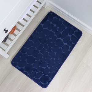 Коврик для ванной с эффектом памяти SAVANNA Memory foam, 50x80 см, цвет тёмно-синий