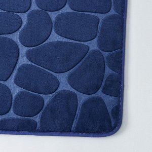 Коврик для ванной с эффектом памяти SAVANNA Memory foam, 50x80 см, цвет тёмно-синий