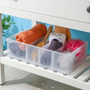 Контейнер для хранения без крышки Econova ROLLY, 11.5 л, пластик, 24.2x45x12.9 см, прозрачный