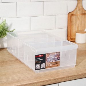 Контейнер для хранения без крышки Econova ROLLY, 11.5 л, пластик, 24.2x45x12.9 см, прозрачный