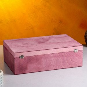 Подарочный ящик 3421.510.5 см деревянный 3 отдела, с закрывающейся крышкой фиолетовый