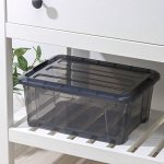 Контейнер для хранения с крышкой IDEA «Кип», 11 л, пластик, 37.5x28.5x16 см, чёрный, прозрачный