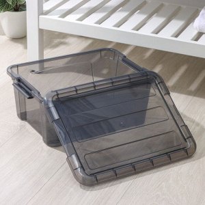 Контейнер для хранения с крышкой IDEA «Кип», 11 л, пластик, 37.5x28.5x16 см, чёрный, прозрачный